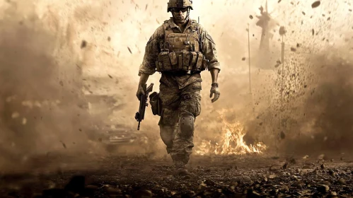 Warrior in Battle Aftermath
