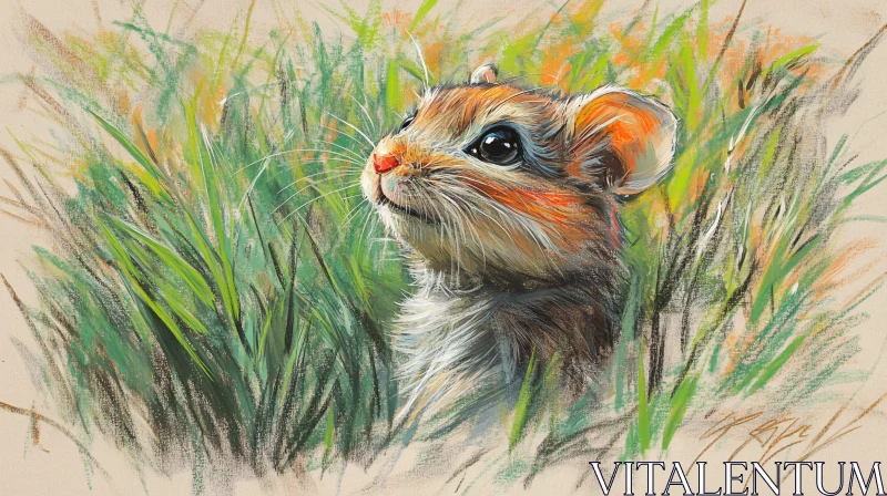 Hamster Illustration in Grass