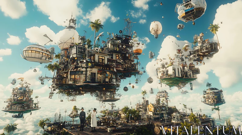 Surreal Steampunk Sky Islands