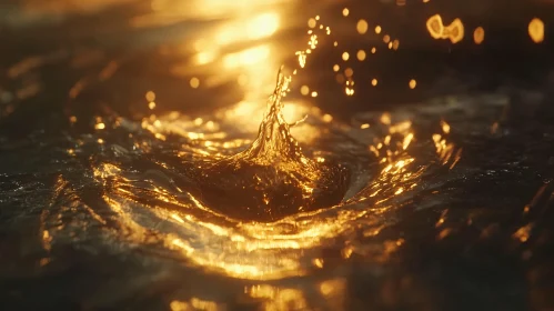 Rippling Water with Golden Highlights