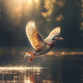 Mallard Duck Taking Flight