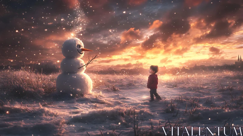 AI ART Childhood Wonder: A Winter's Evening Dream
