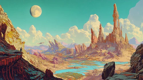 Lunar Expanse: A Surreal Desert Dream