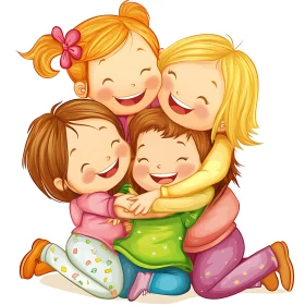 Children's Cartoon: A Circle of Friends