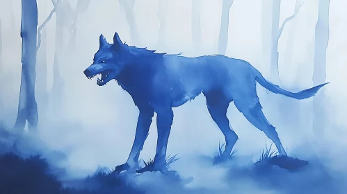 Wolf in Blue Haze