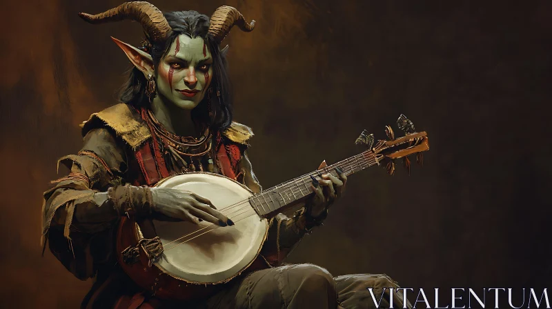 Fantasy Tiefling Playing Music