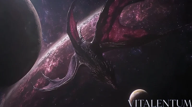 Dragon in Space AI Image
