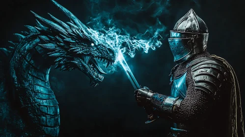 Dragon and Knight Confrontation