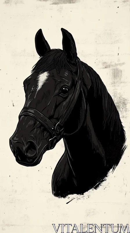Elegant Illustration of a Horse's Head