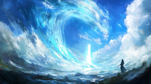 Majestic Wave and Light Seascape