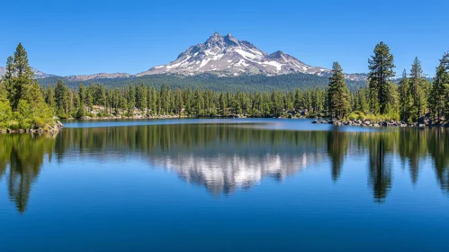 Peaceful Lake and Mountain Scenery