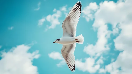 Seagull Flying in the Sky