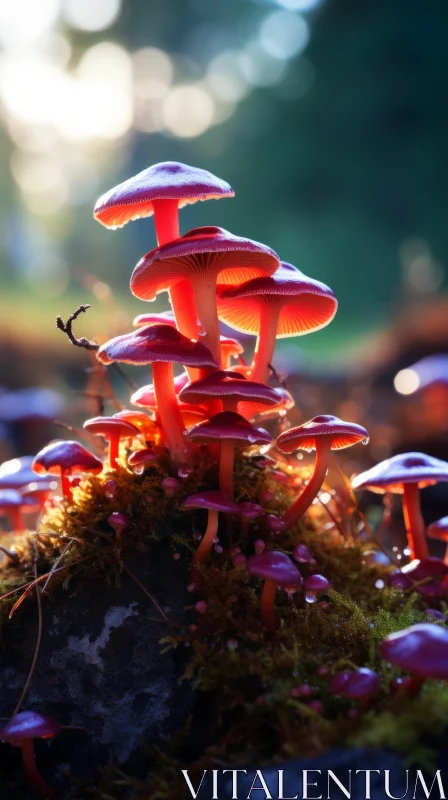 Enchanting Forest Mushrooms: A Magical Encounter AI Image