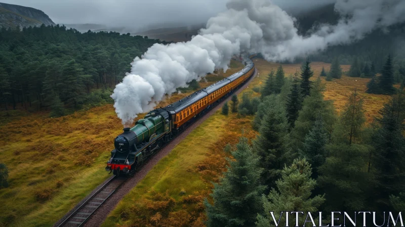 AI ART Enchanting Steam Train Journey Through a Lush Forest