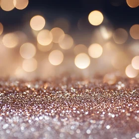 Abstract Gold Glitter and Bokeh Lights