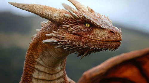 Detailed Dragon Portrait Mythical Creature