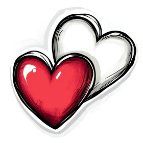 Love and Affection Hearts Sketch