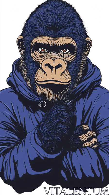 Gorilla Wearing Hoodie Art