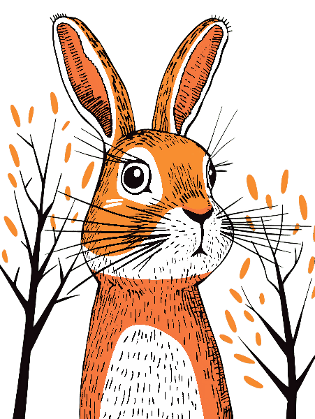 Charming Rabbit Nature T-Shirt Art