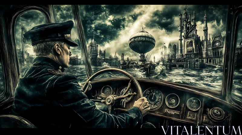 Vintage Watercraft Steampunk City