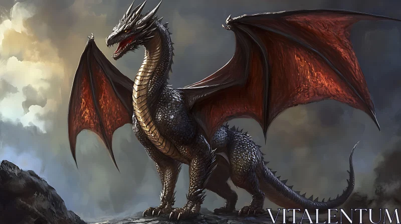 Fantasy Dragon Illustration AI Image