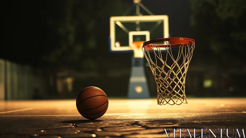 Outdoor Basketball Court AI Image