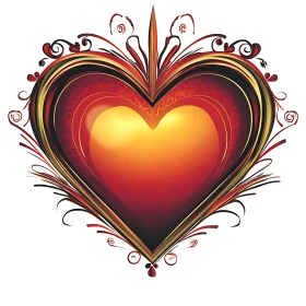 Stylized Heart with Decorative Elements