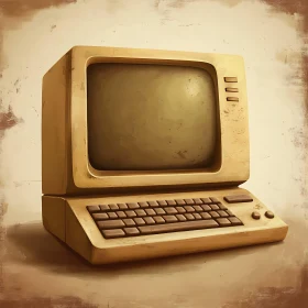 Retro Tech Art: Classic Beige Computer