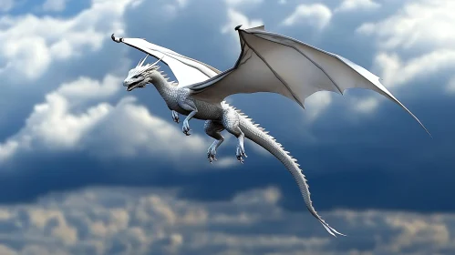 Dragon in Flight: A Fantasy Scene