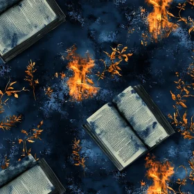 Books and Fire Artwork