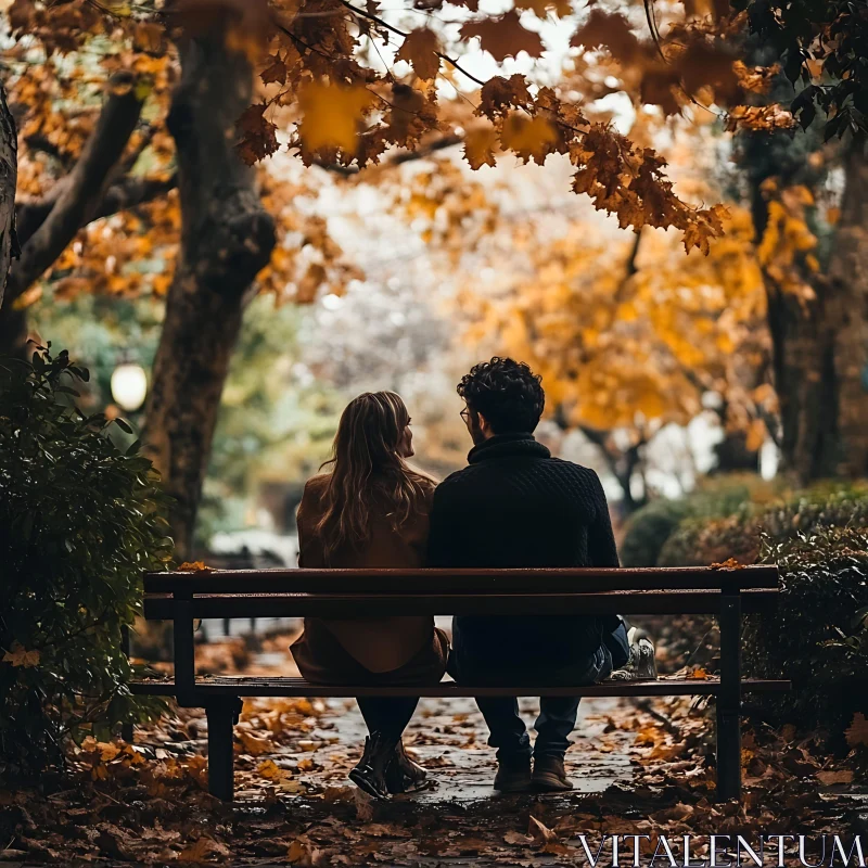 Couple enjoying the fall season AI Image