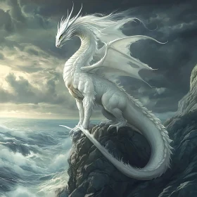 Dragon on Cliff, Fantasy Art