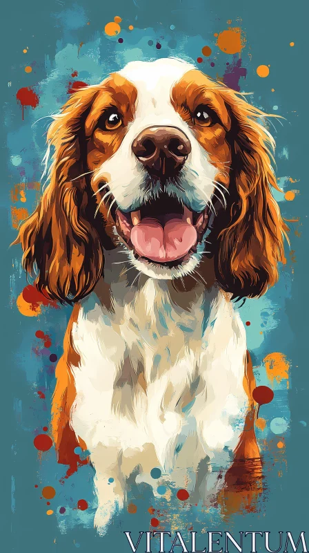 Vibrant Canine Artwork AI Image