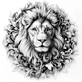 Monochrome Lion Art