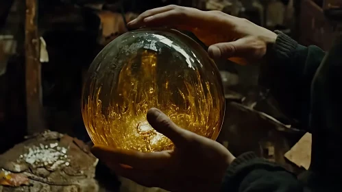 Translucent Sphere Held in Gentle Hands