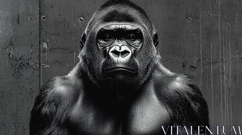 Powerful Gorilla Portrait AI Image