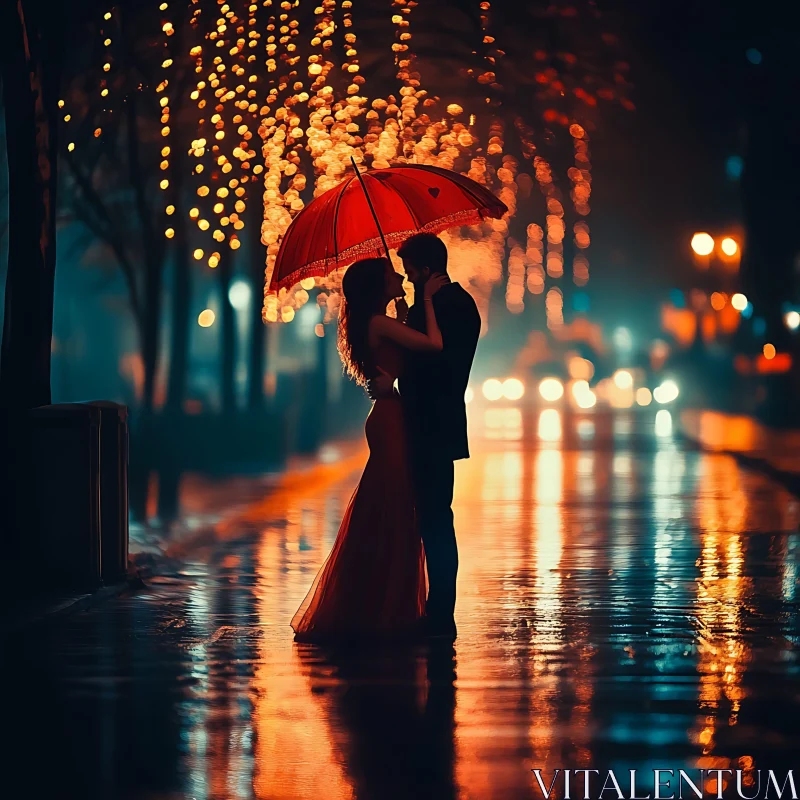 Love in the Rain AI Image