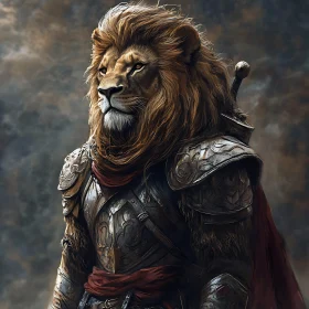 Armored Lion King Fantasy Illustration