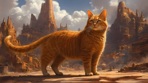Elegant Cat in Rugged Terrain