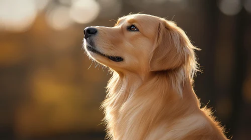 Serene Dog Looking Upwards