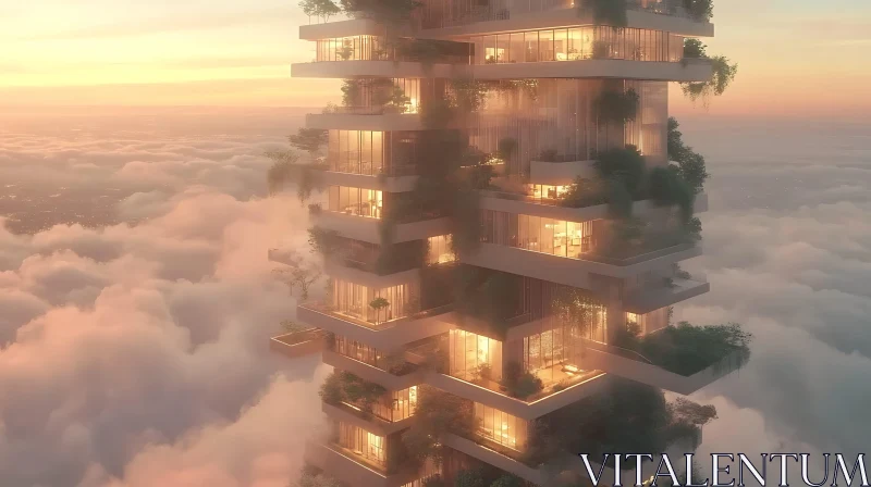 AI ART Luxurious High-Rise Building in the Sky