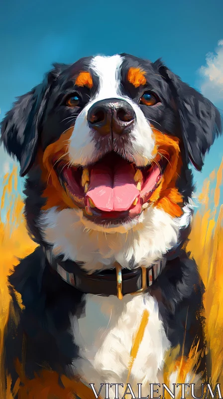 Happy Dog Artwork AI Image