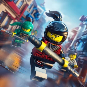 Lego Ninja Figures in Action