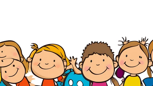 Smiling Kids Cartoon Image