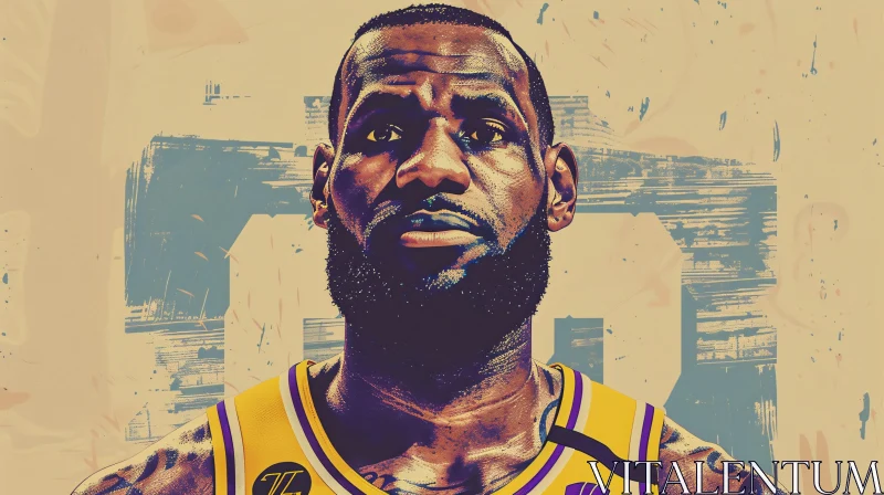 AI ART LeBron James Iconic Basketball Portrait