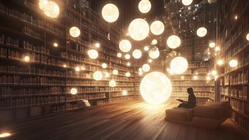 Illuminated Library Reading Nook