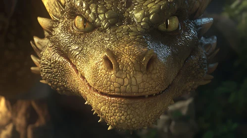 Detailed Dragon Portrait Reptilian Gaze