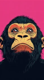 Vibrant Monkey Pop Art Portrait