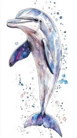 Artistic Dolphin in Watercolor