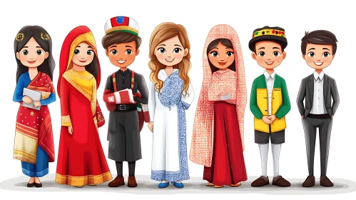 Kids Traditional Costumes Cartoon